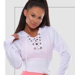 Bombshell sportswear cropped hoodie